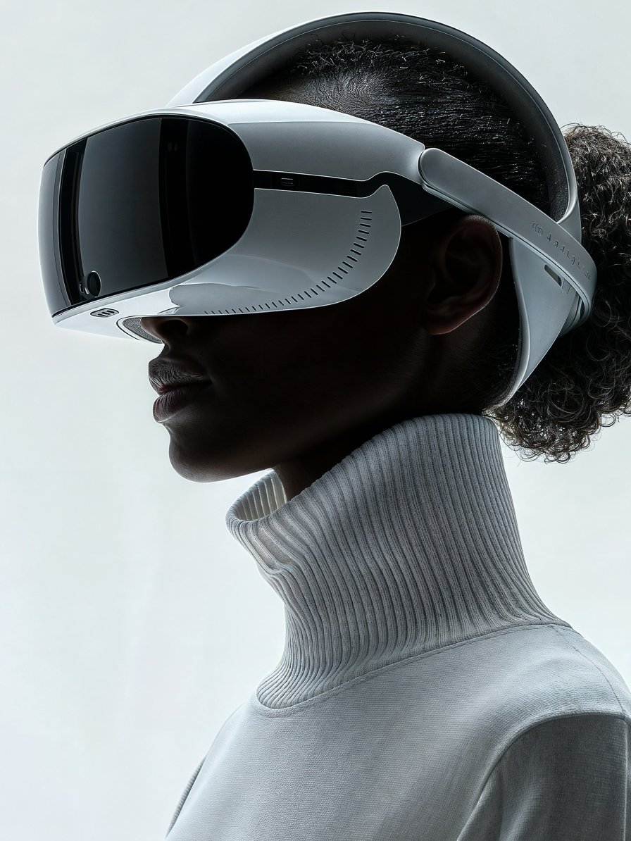 girl wearing vr headset